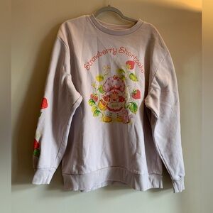 Strawberry Shortcake Pink Sweater Top Winter Women Size XL Vintage Shirt